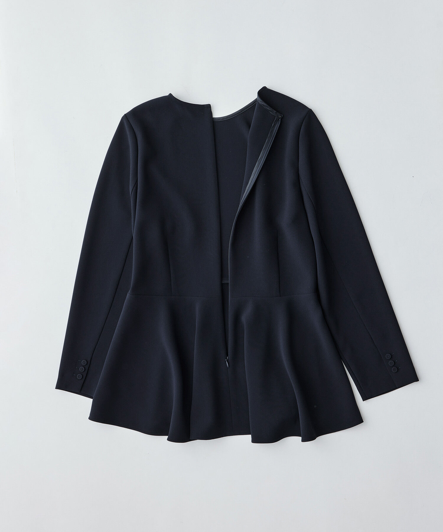 ROPE「トリアセテートダブルクロス ペプラムブラウス【セレモニー/通勤対応】【洗える】」|シャツ・ブラウス|