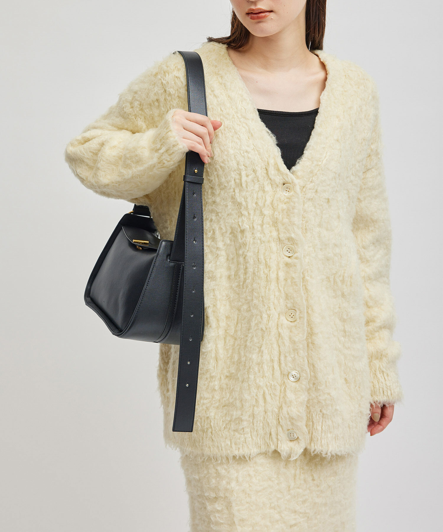 ROPE「キューブフラップミドルバッグ」|ハンドバッグ|