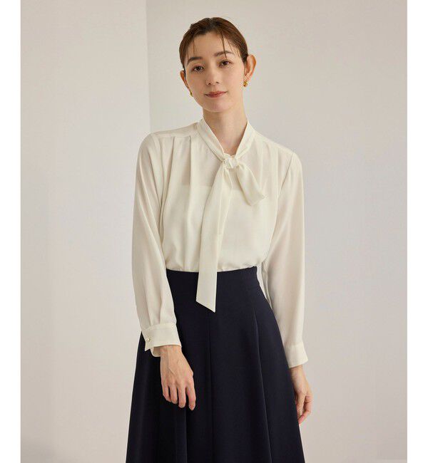 ROPE「【洗える】ボウタイブラウス」|シャツ・ブラウス|