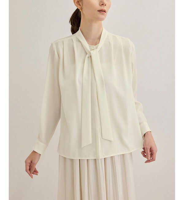 ROPE「【洗える】ボウタイブラウス」|シャツ・ブラウス|