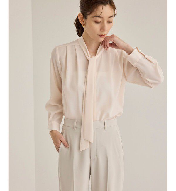 ROPE「【洗える】ボウタイブラウス」|シャツ・ブラウス|