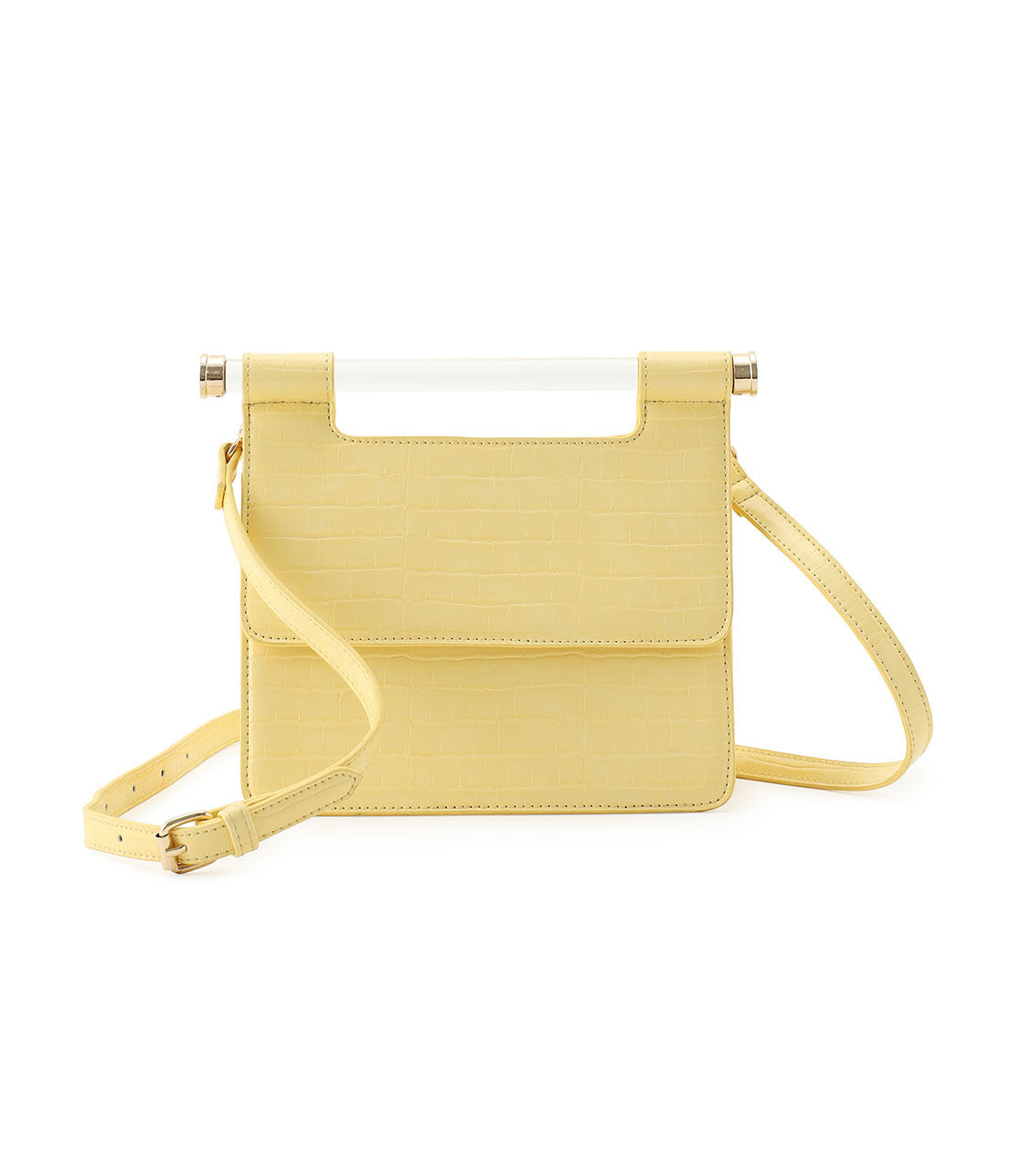 VIS「【2WAY】クリアハンドルクロコ型押しショルダーバッグ」|ショルダー・メッセンジャー|