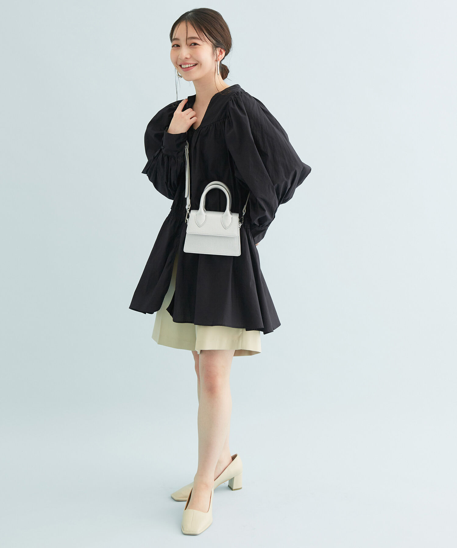 VIS「【セットアップ対応】ウエストアジャスタブルハーフパンツ」|スラックス|