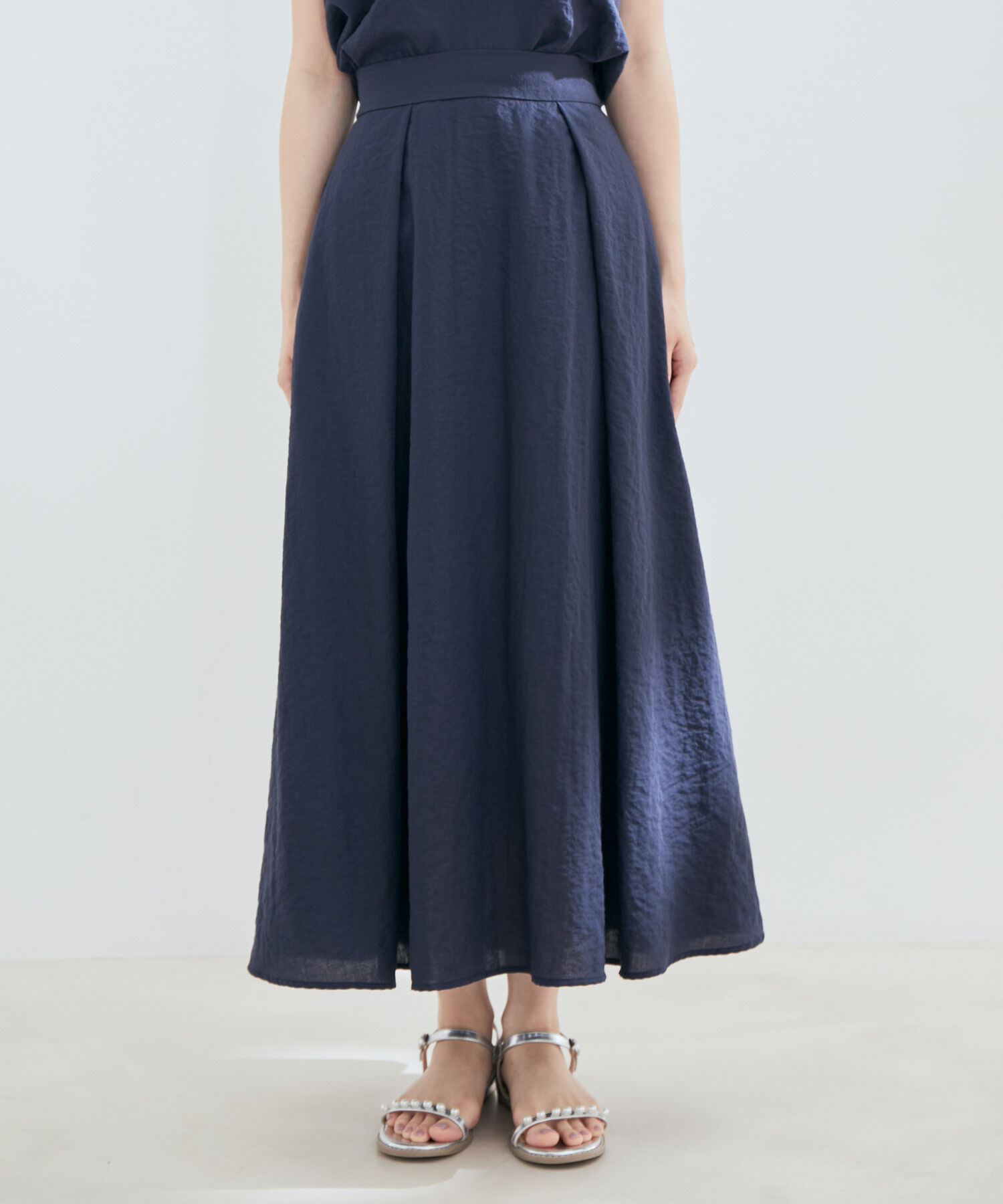 VIS「【セットアップ対応】【EASY CARE】柄＆無地アソートタックフレアースカート【sustainable】」|スカート|