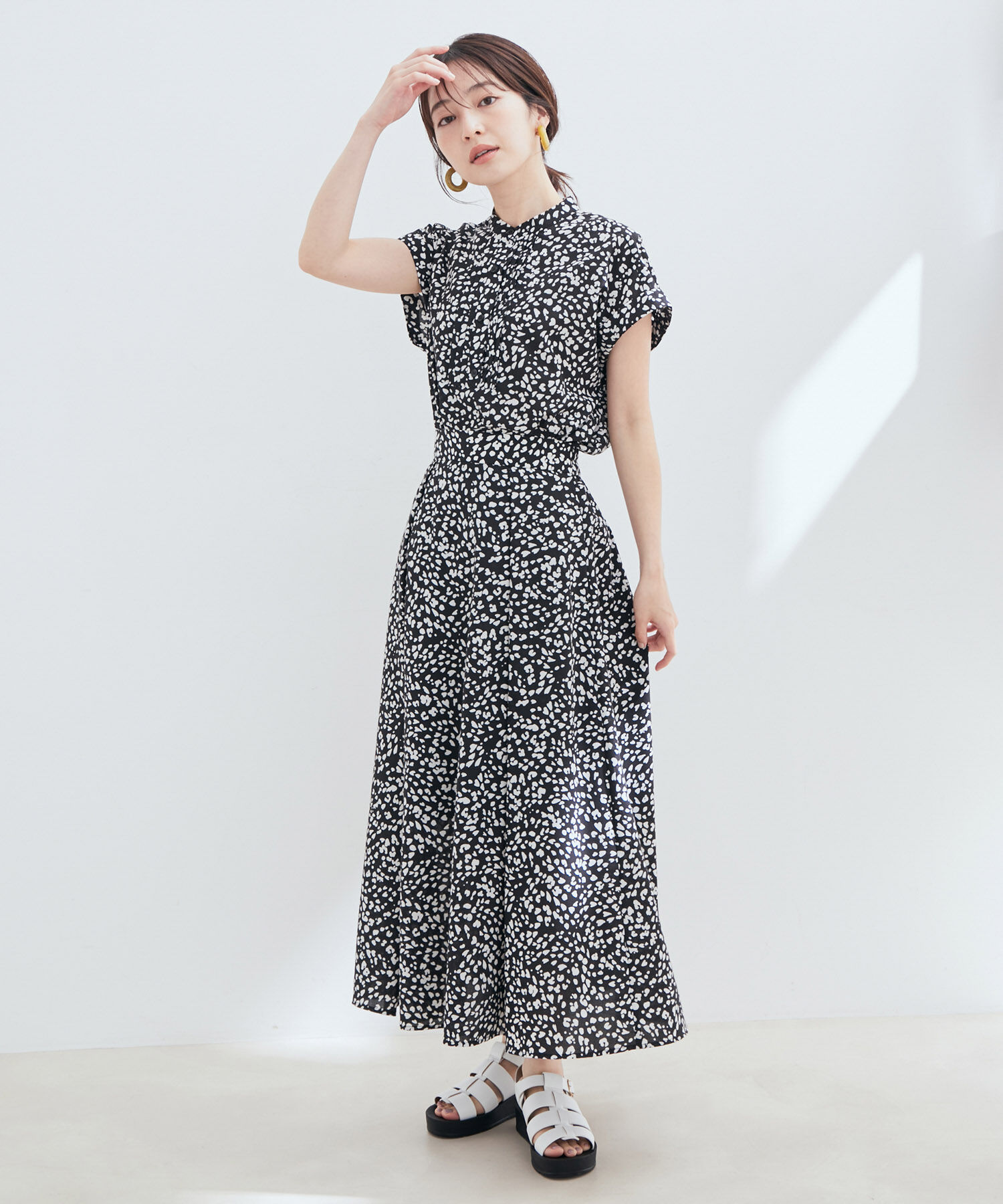 VIS「【セットアップ対応】【EASY CARE】柄＆無地アソートタックフレアースカート【sustainable】」|スカート|