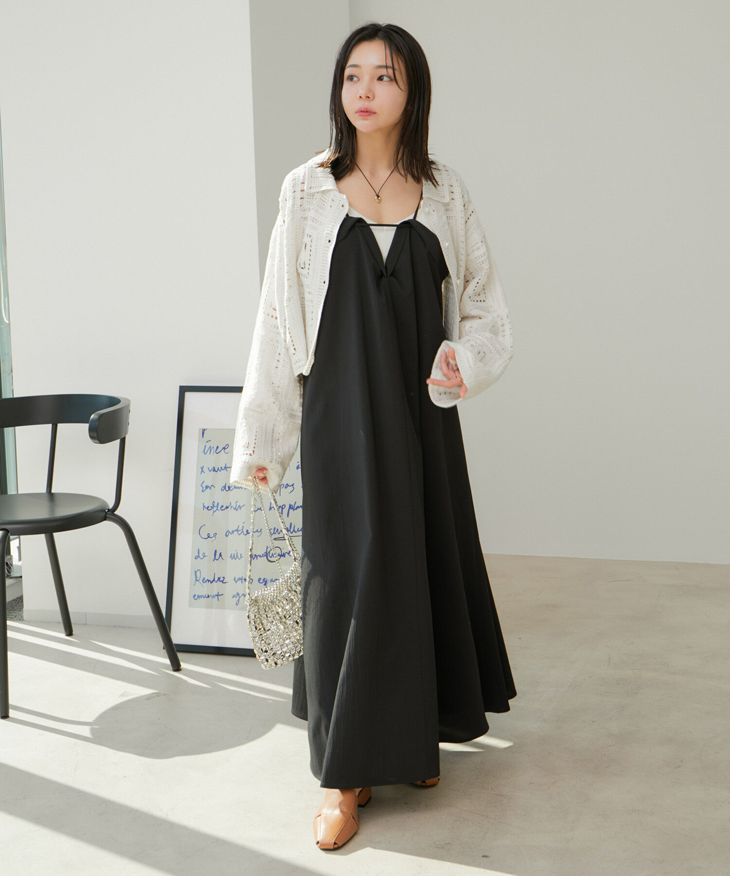 VIS「レイヤーデザインキャミワンピース【洗える】」|ワンピース|