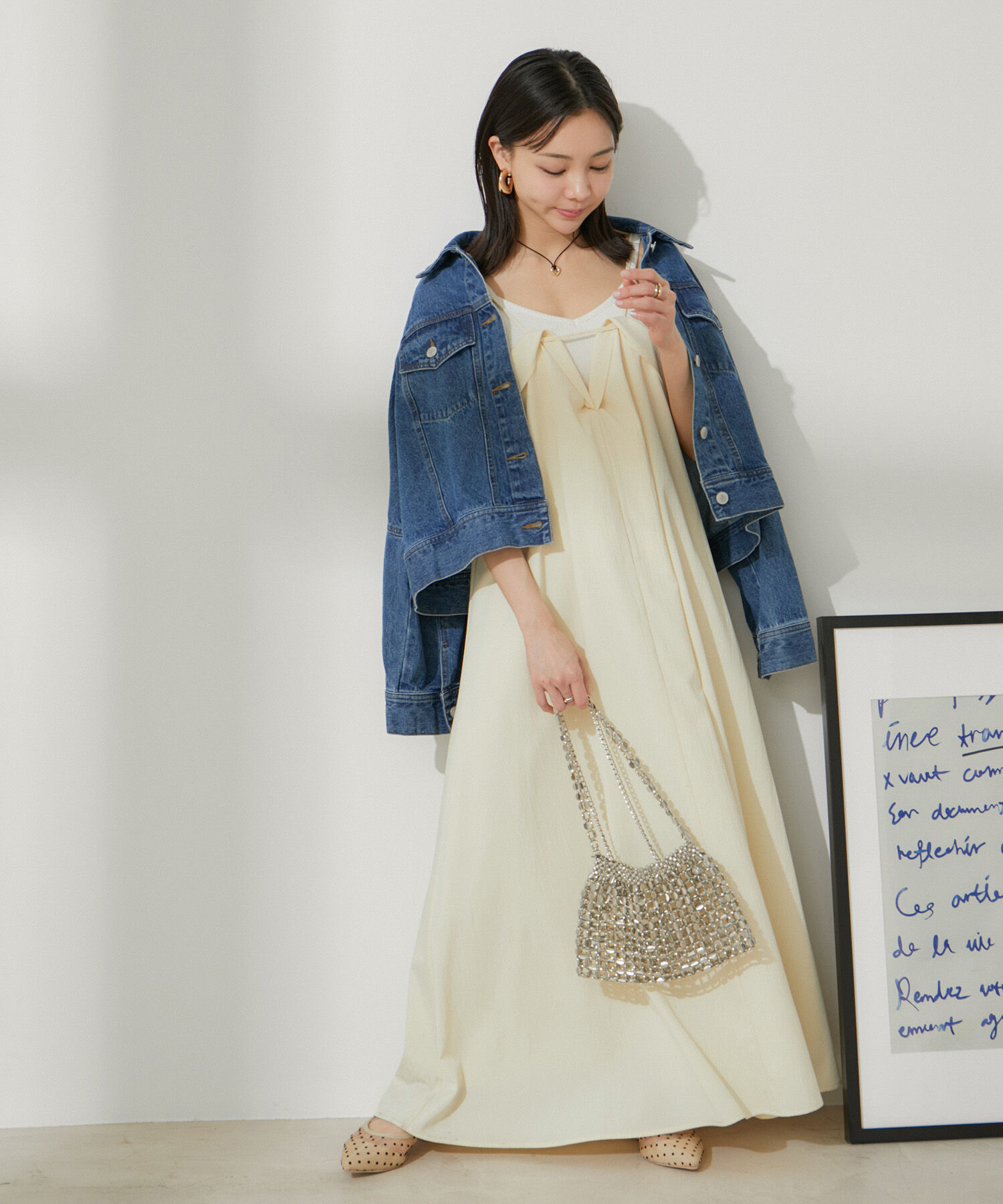 VIS「レイヤーデザインキャミワンピース【洗える】」|ワンピース|