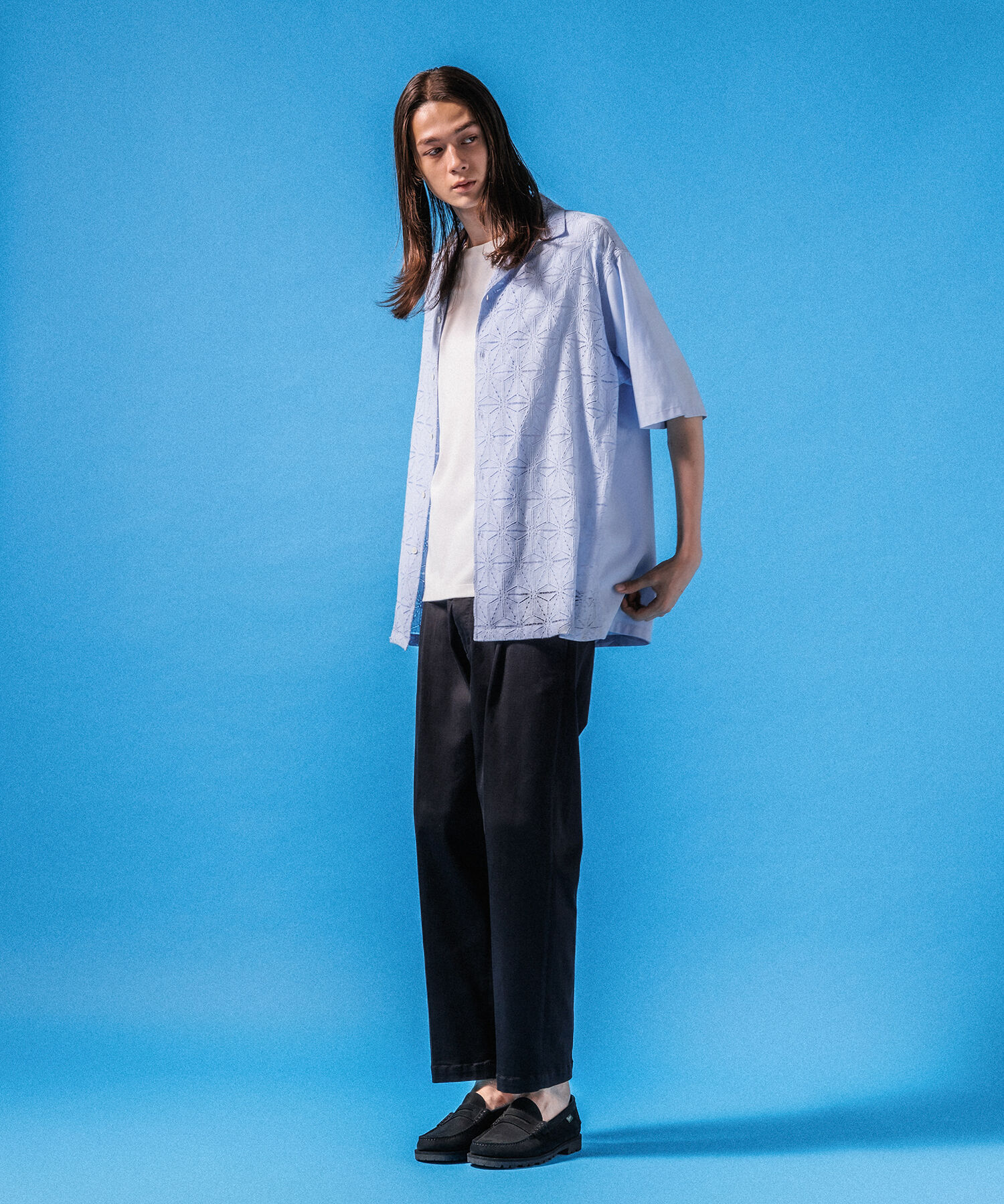 ADAM ET ROPE'「【接触冷感】ワイドテーパード ストレッチ イージーパンツ / ロングシーズン着用可能」|スラックス|