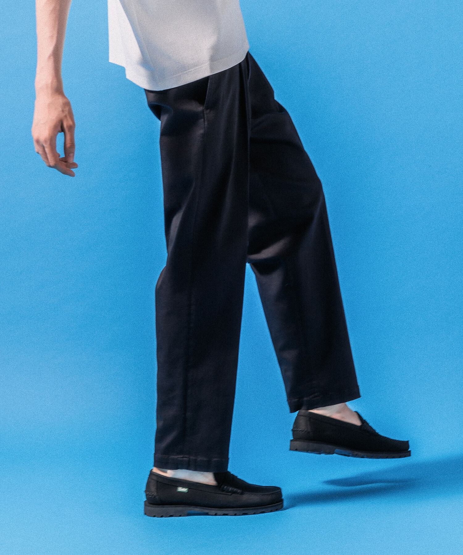 ADAM ET ROPE'「【接触冷感】ワイドテーパード ストレッチ イージーパンツ / ロングシーズン着用可能」|スラックス|