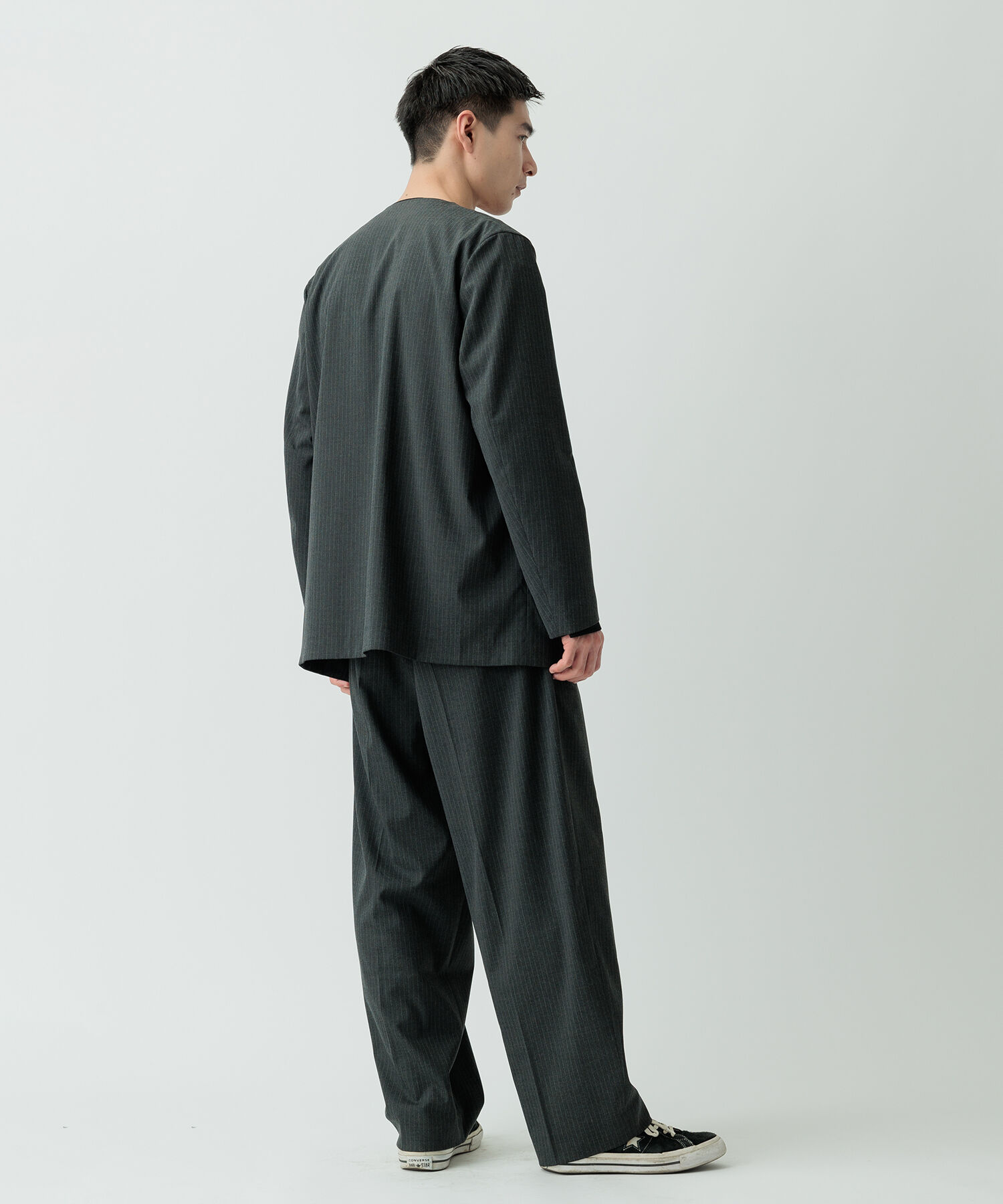 ADAM ET ROPE'「【Chambrer】ノーカラー イージー ジャケット / シーズンレス / セットアップ対応」|ノーカラージャケット|