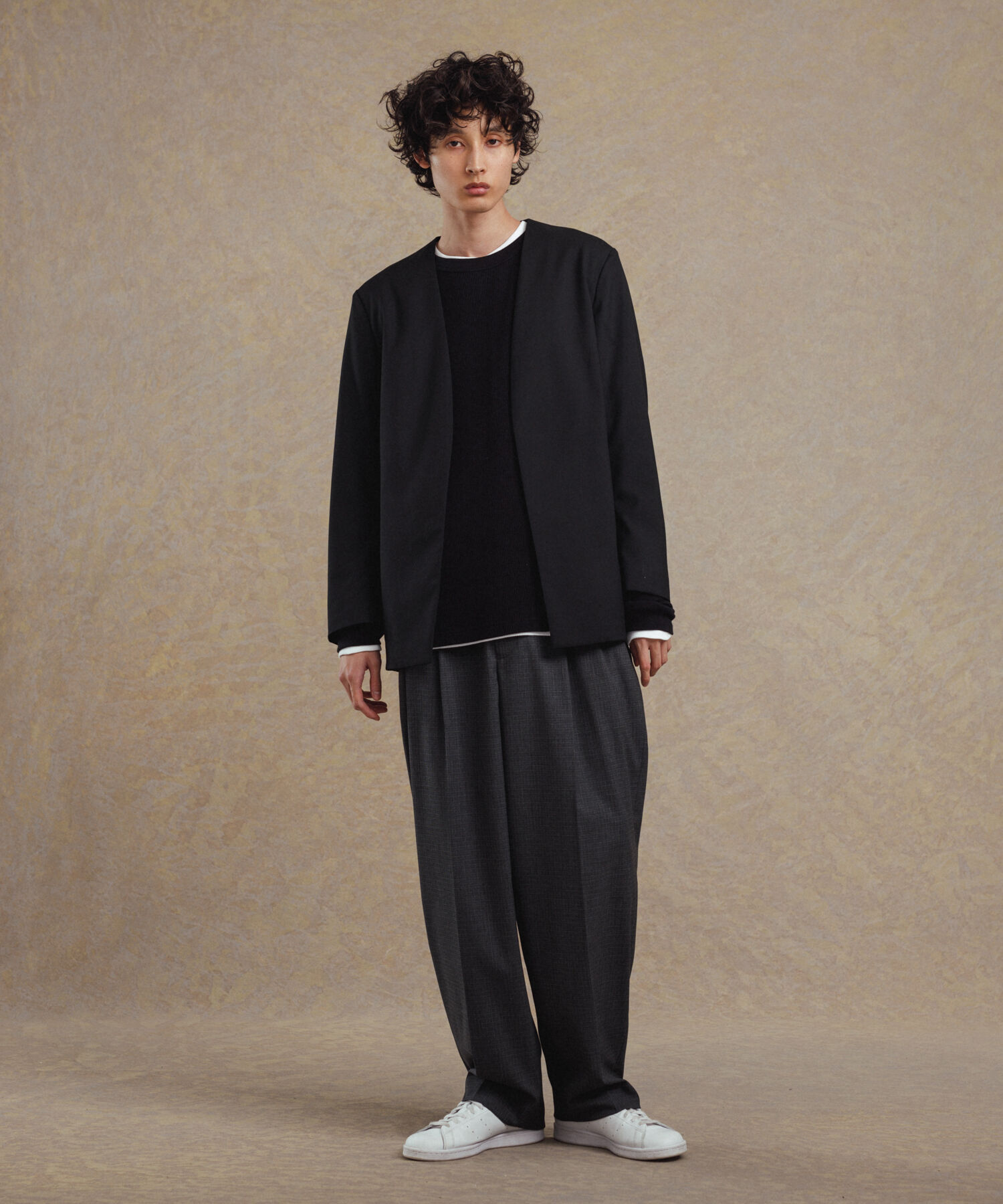 ADAM ET ROPE'「【Chambrer】ノーカラー イージー ジャケット / シーズンレス / セットアップ対応」|ノーカラージャケット|