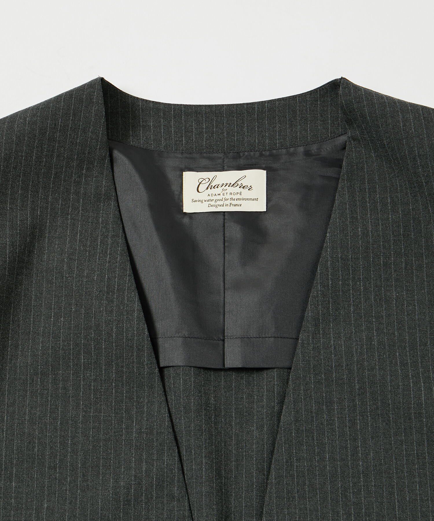 ADAM ET ROPE'「【Chambrer】ノーカラー イージー ジャケット / シーズンレス / セットアップ対応」|ノーカラージャケット|
