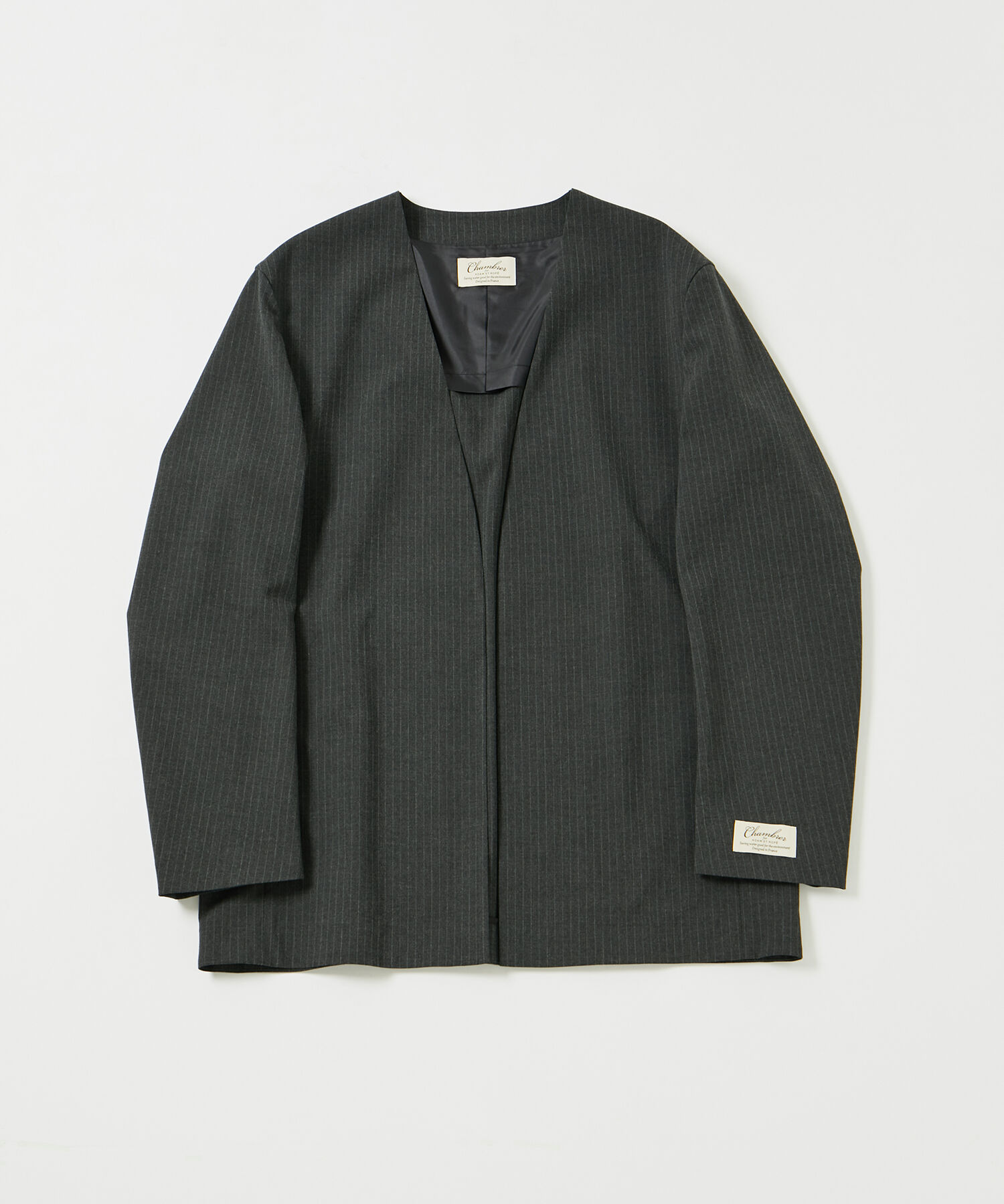 ADAM ET ROPE'「【Chambrer】ノーカラー イージー ジャケット / シーズンレス / セットアップ対応」|ノーカラージャケット|