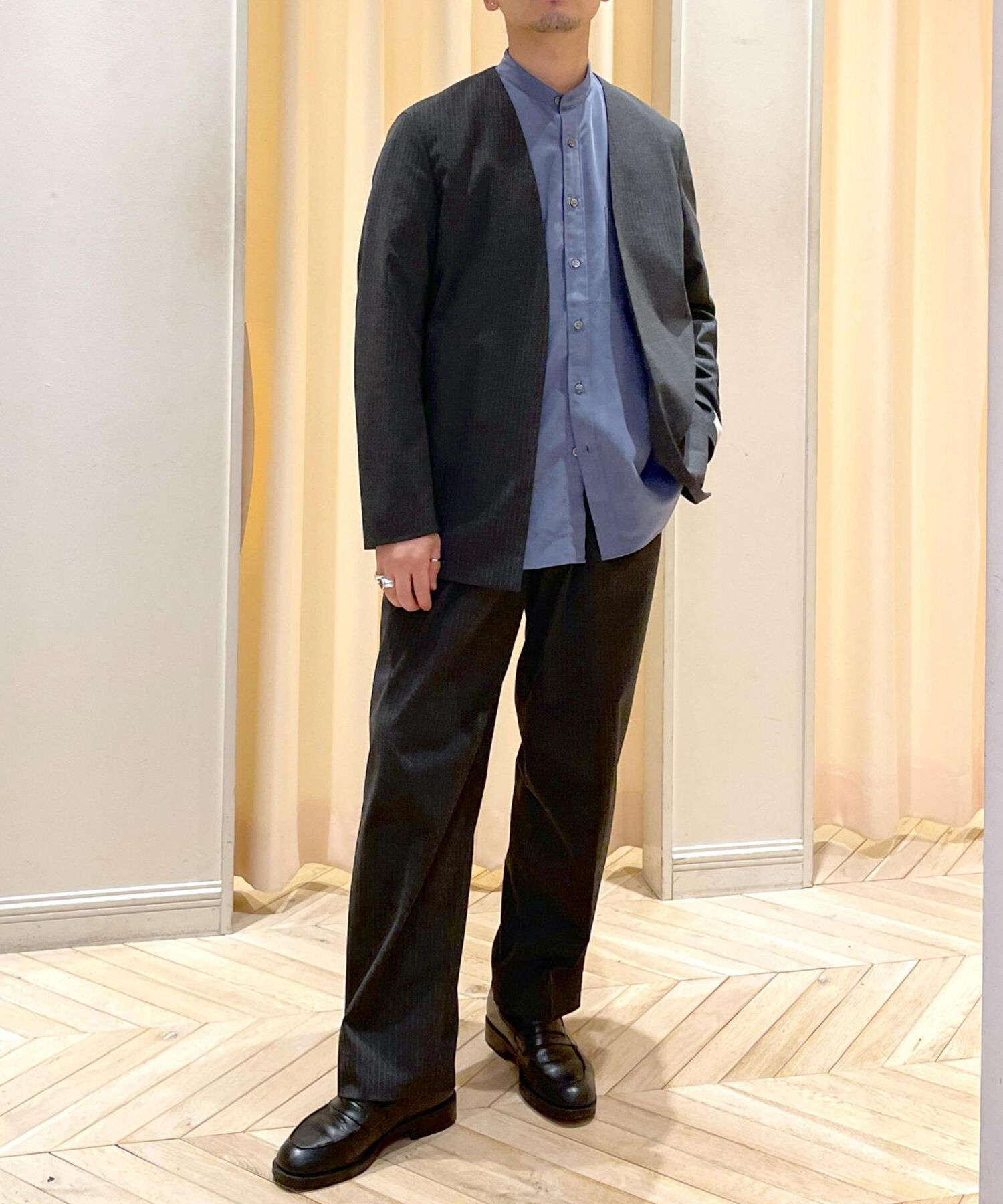 ADAM ET ROPE'「【Chambrer】ノーカラー イージー ジャケット / シーズンレス / セットアップ対応」|ノーカラージャケット|