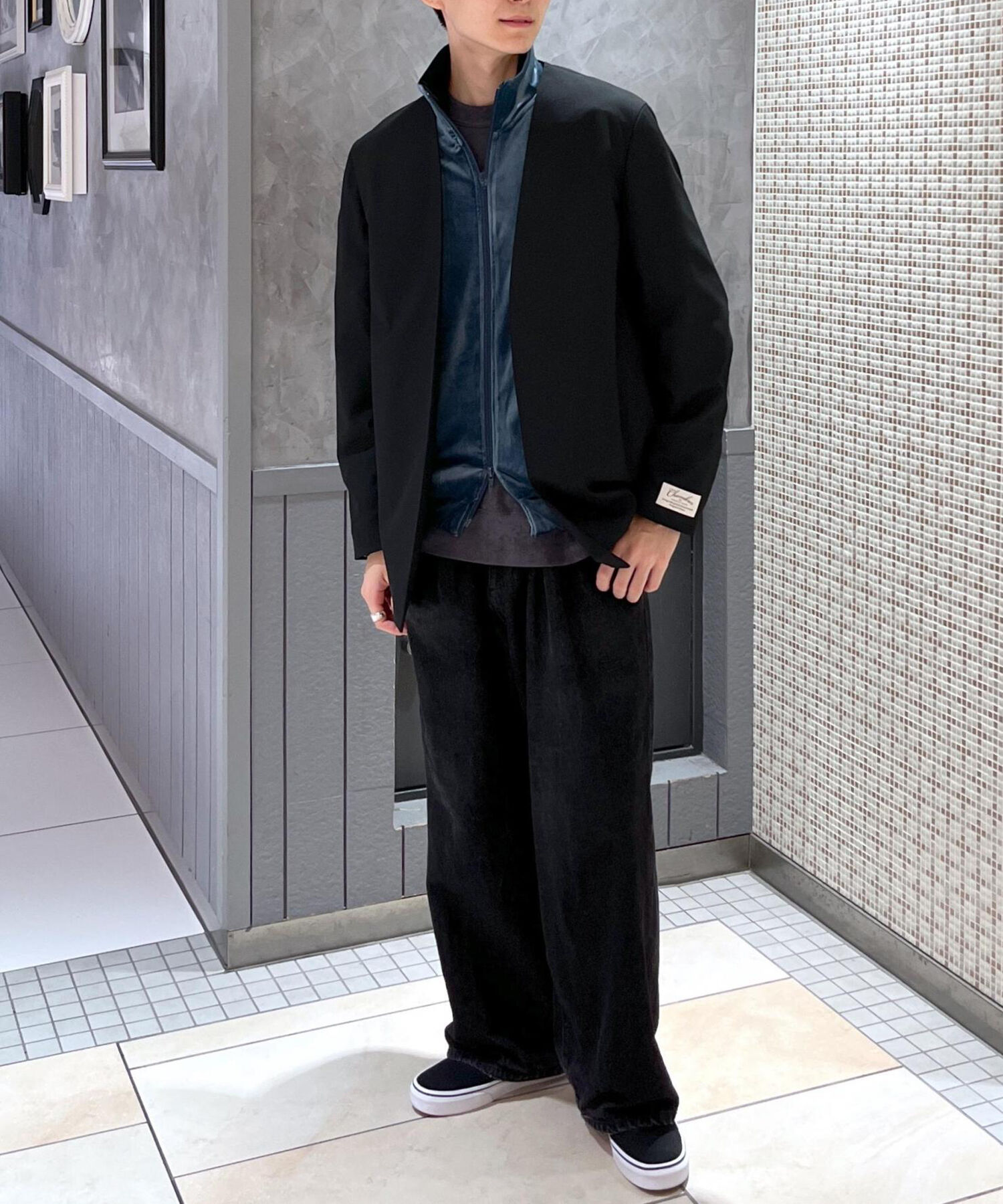 ADAM ET ROPE'「【Chambrer】ノーカラー イージー ジャケット / シーズンレス / セットアップ対応」|ノーカラージャケット|