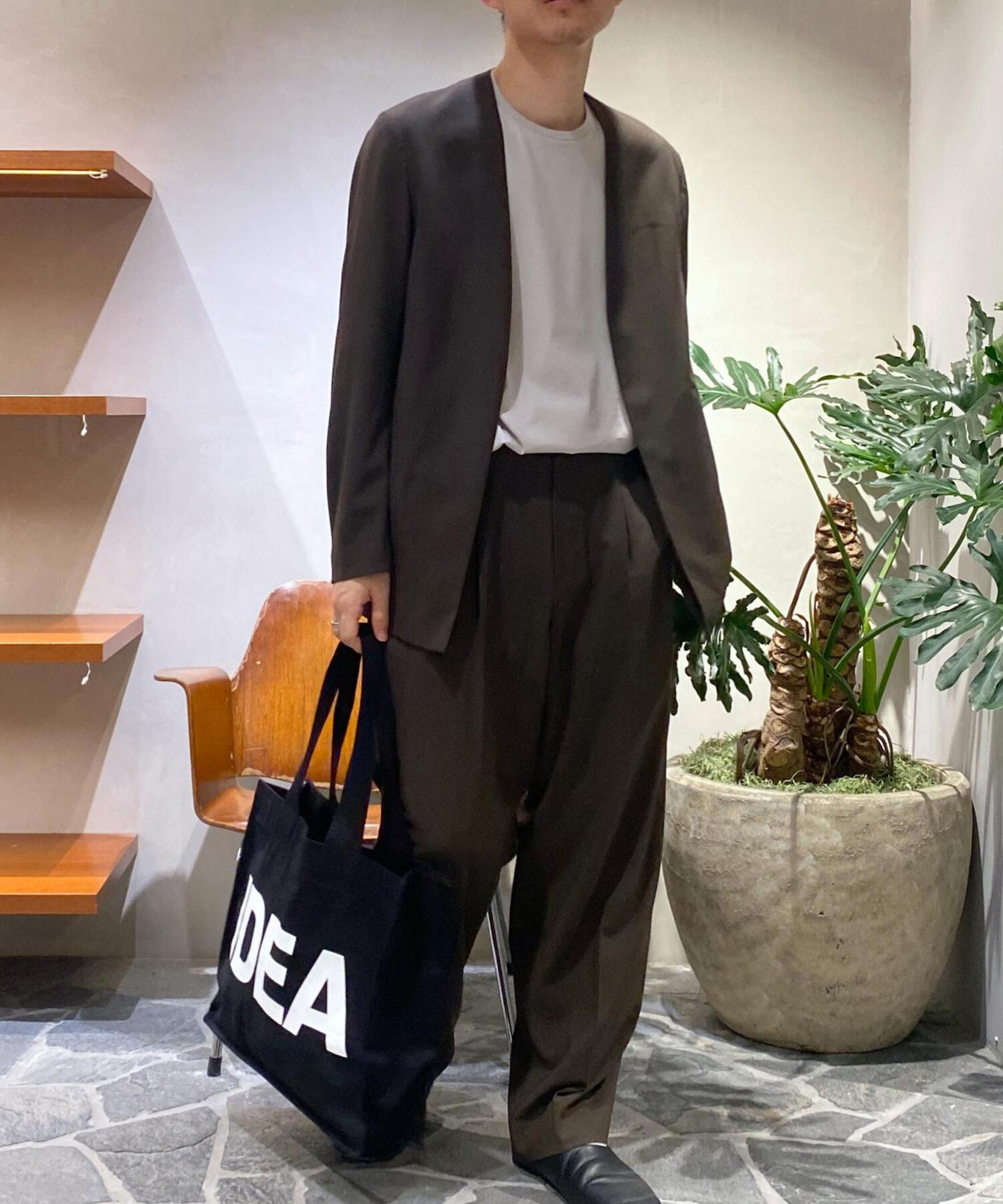 ADAM ET ROPE'「【Chambrer】ノーカラー イージー ジャケット / シーズンレス / セットアップ対応」|ノーカラージャケット|