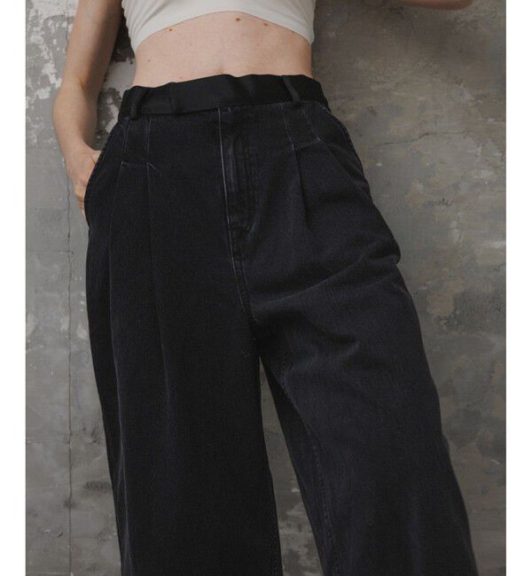 ADAM ET ROPE'「【EMOELLE】・【サステナブル】ドレスデニムパンツ」|デニム|