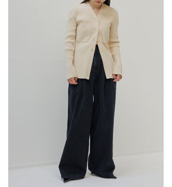 ADAM ET ROPE'「【EMOELLE】・【サステナブル】ドレスデニムパンツ」|デニム|