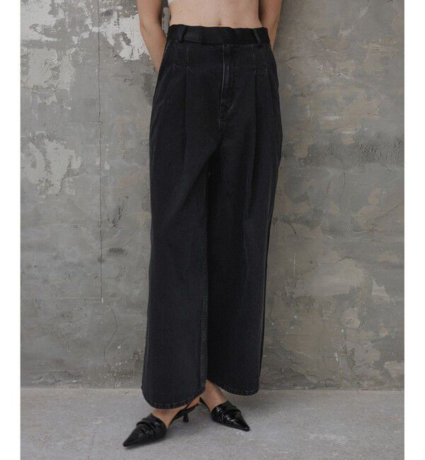 ADAM ET ROPE'「【EMOELLE】・【サステナブル】ドレスデニムパンツ」|デニム|