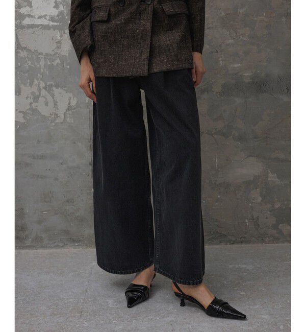ADAM ET ROPE'「【EMOELLE】・【サステナブル】ドレスデニムパンツ」|デニム|