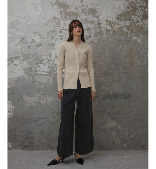 ADAM ET ROPE'「【EMOELLE】・【サステナブル】ドレスデニムパンツ」|デニム|