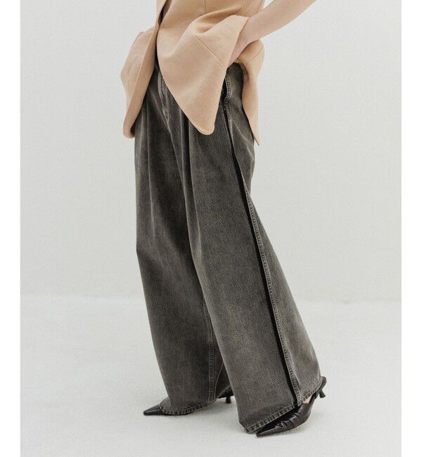 ADAM ET ROPE'「【EMOELLE】・【サステナブル】ドレスデニムパンツ」|デニム|