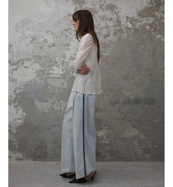 ADAM ET ROPE'「【EMOELLE】・【サステナブル】ドレスデニムパンツ」|デニム|