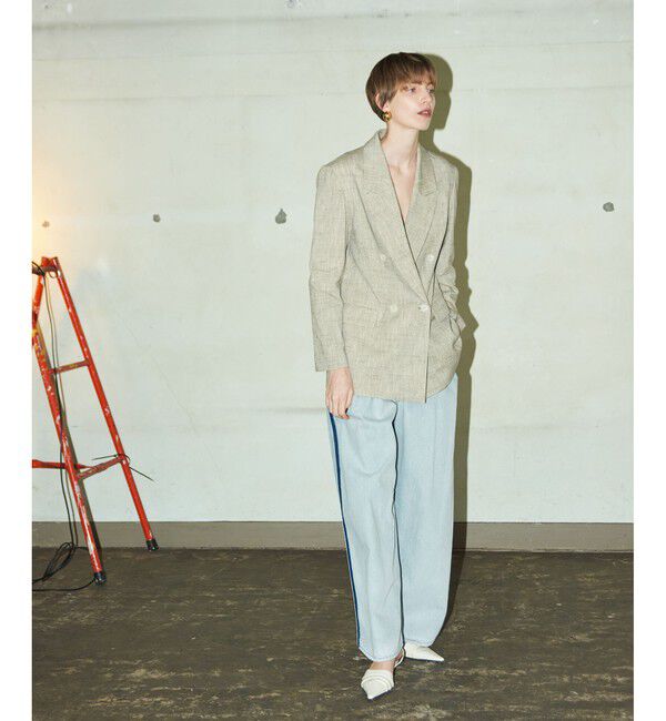 ADAM ET ROPE'「【EMOELLE】・【サステナブル】ドレスデニムパンツ」|デニム|