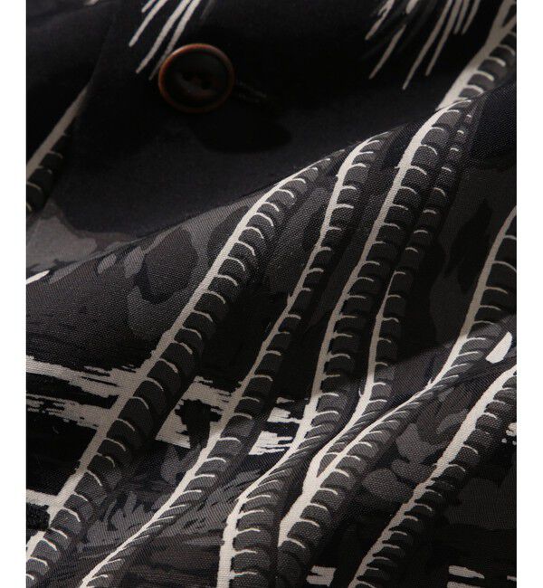 ADAM ET ROPE'「《BLACK/WHITE》ボックスシルエット プレミアム アロハ シャツ」|シャツ・ブラウス|