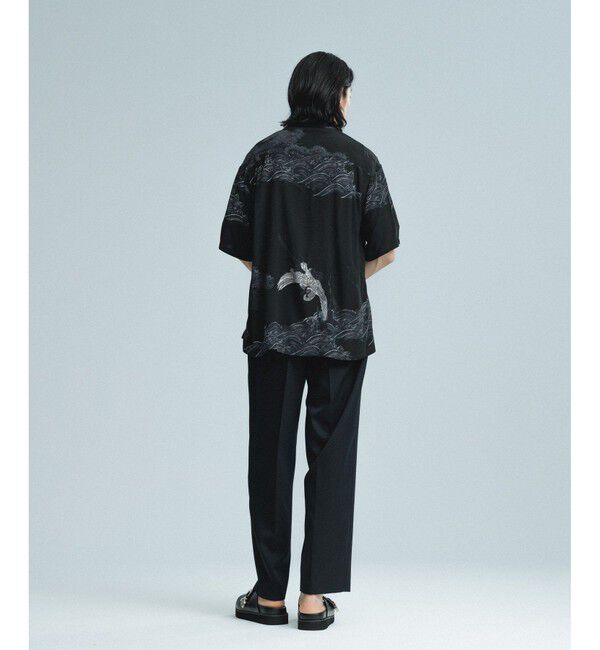 ADAM ET ROPE'「《BLACK/WHITE》ボックスシルエット プレミアム アロハ シャツ」|シャツ・ブラウス|