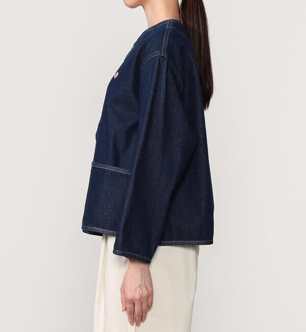 DANTON「DANTON | コットンデニム カラーレスジャケット WOMEN」|デニムジャケット|