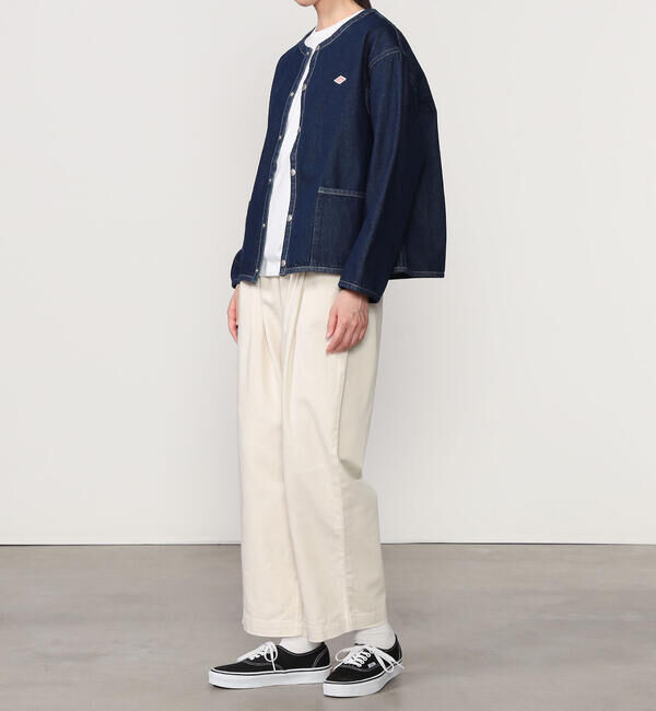 DANTON「DANTON | コットンデニム カラーレスジャケット WOMEN」|デニムジャケット|