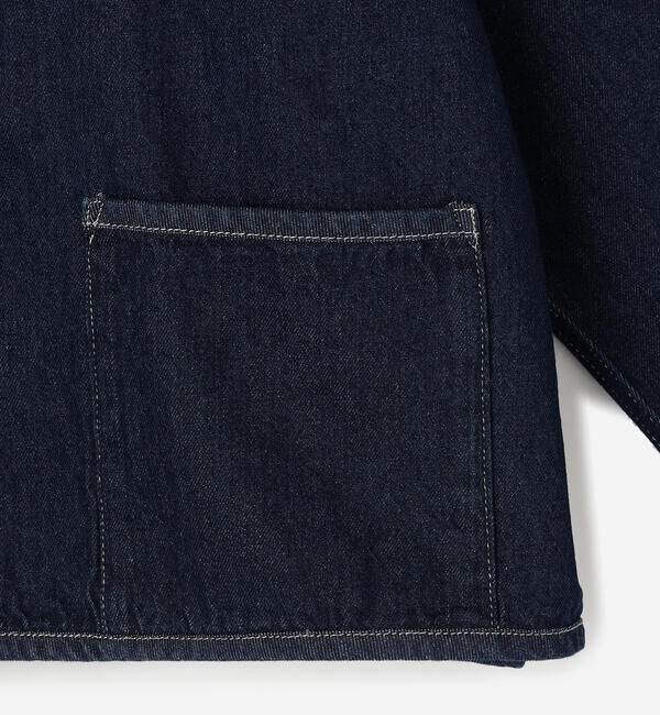 DANTON「DANTON | コットンデニム カラーレスジャケット WOMEN」|デニムジャケット|