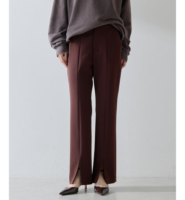  「フロントスリットパンツ」|その他|ブラウン