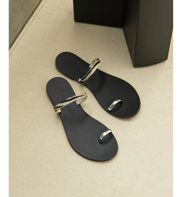  「【WEB限定サイズあり】【NICOLAS LAINAS】フラットサンダル」|サンダル|シルバー