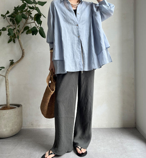  「リネンバイヤスパンツ」|チノ|