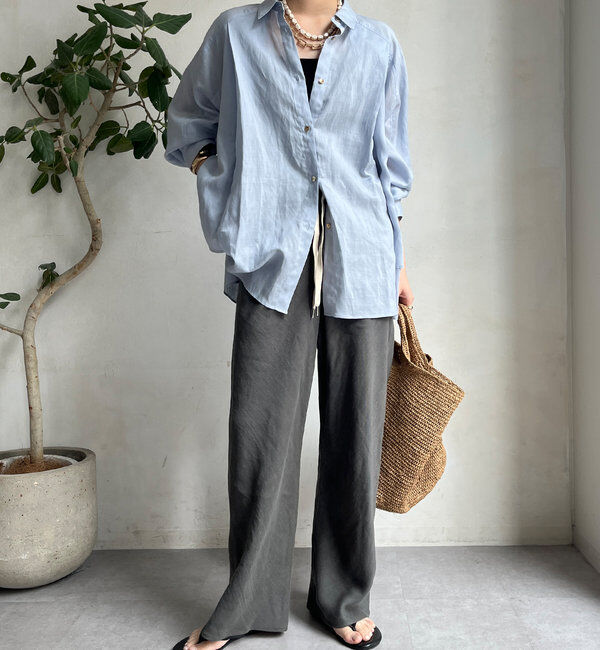  「リネンバイヤスパンツ」|チノ|