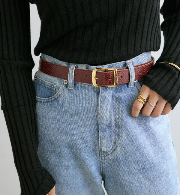  「【MONN.:.(モン)】SHIHOコラボ型押しベルト」|ベルト|