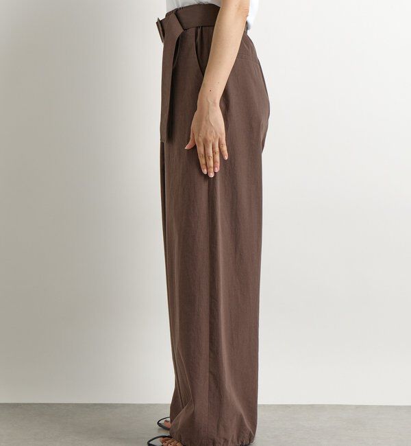  「【こなれ感抜群】ベルテッドワイドパンツ」|チノ|