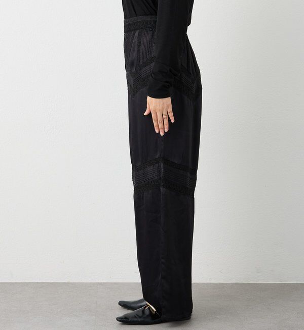  「【a Nice （ア ・ニース）】ピンタックレースパンツ」|チノ|