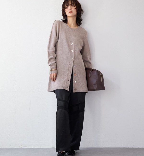  「【a Nice （ア ・ニース）】ピンタックレースパンツ」|チノ|