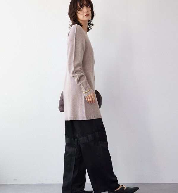  「【a Nice （ア ・ニース）】ピンタックレースパンツ」|チノ|