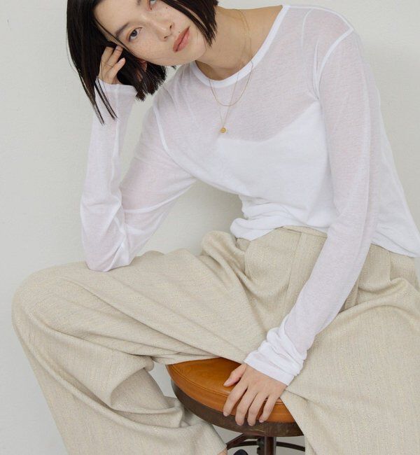 La nature linge「【La nature linge】NEWロングスリーブTシャツ」|Tシャツ・カットソー|ホワイト