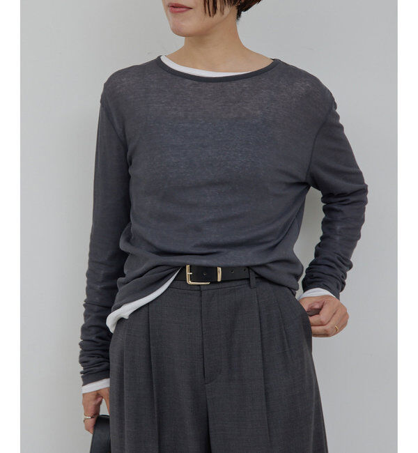 La nature linge「【La nature linge】NEWロングスリーブTシャツ」|Tシャツ・カットソー|チャコールグレー