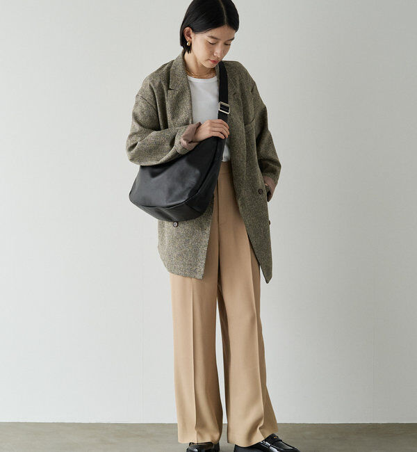  「ソフトレザーラウンドビッグショルダーバッグ」|ショルダー・メッセンジャー|