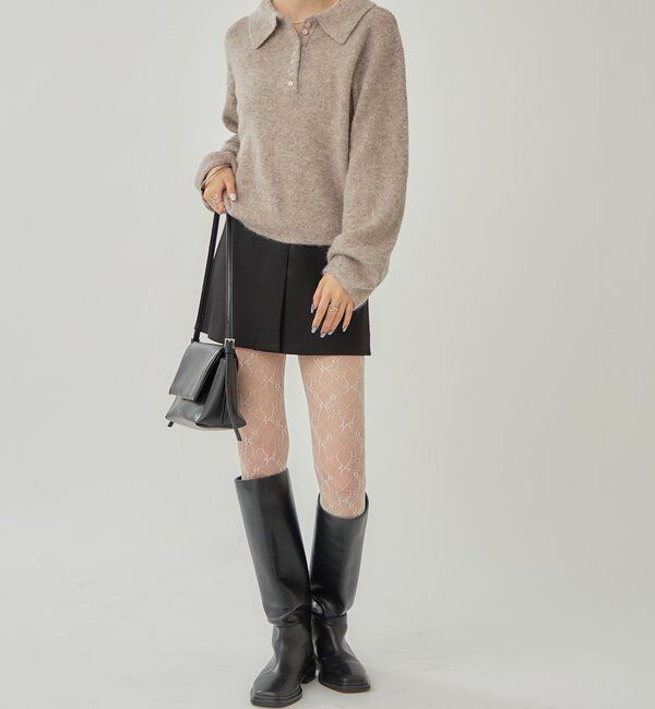  「【本日限定価格】襟付きロングスリーブニット」|ニット・セーター|