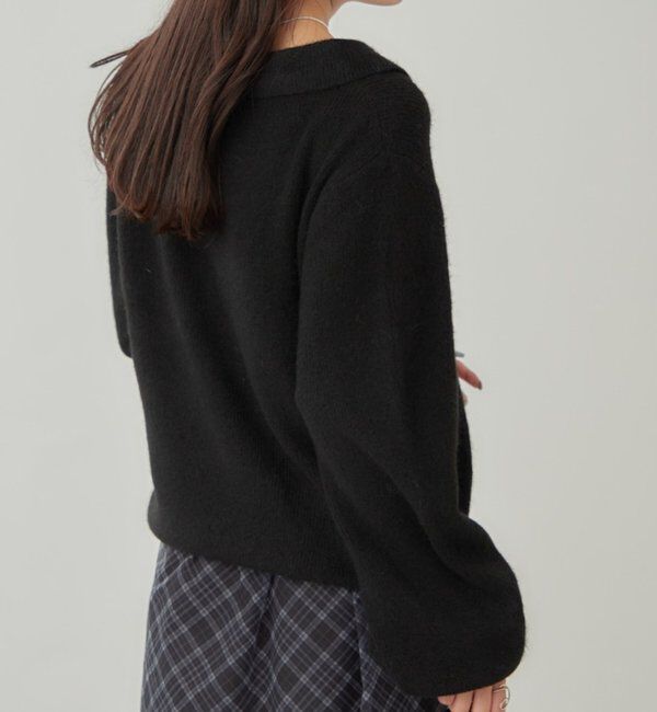  「【本日限定価格】襟付きロングスリーブニット」|ニット・セーター|