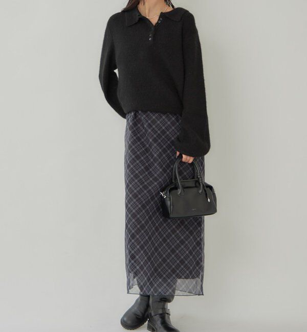  「【本日限定価格】襟付きロングスリーブニット」|ニット・セーター|