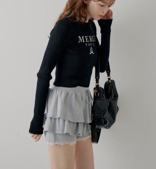  「レイヤードスウェットティアードショートパンツ」|チノ|