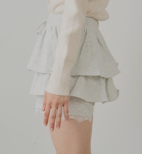  「レイヤードスウェットティアードショートパンツ」|チノ|